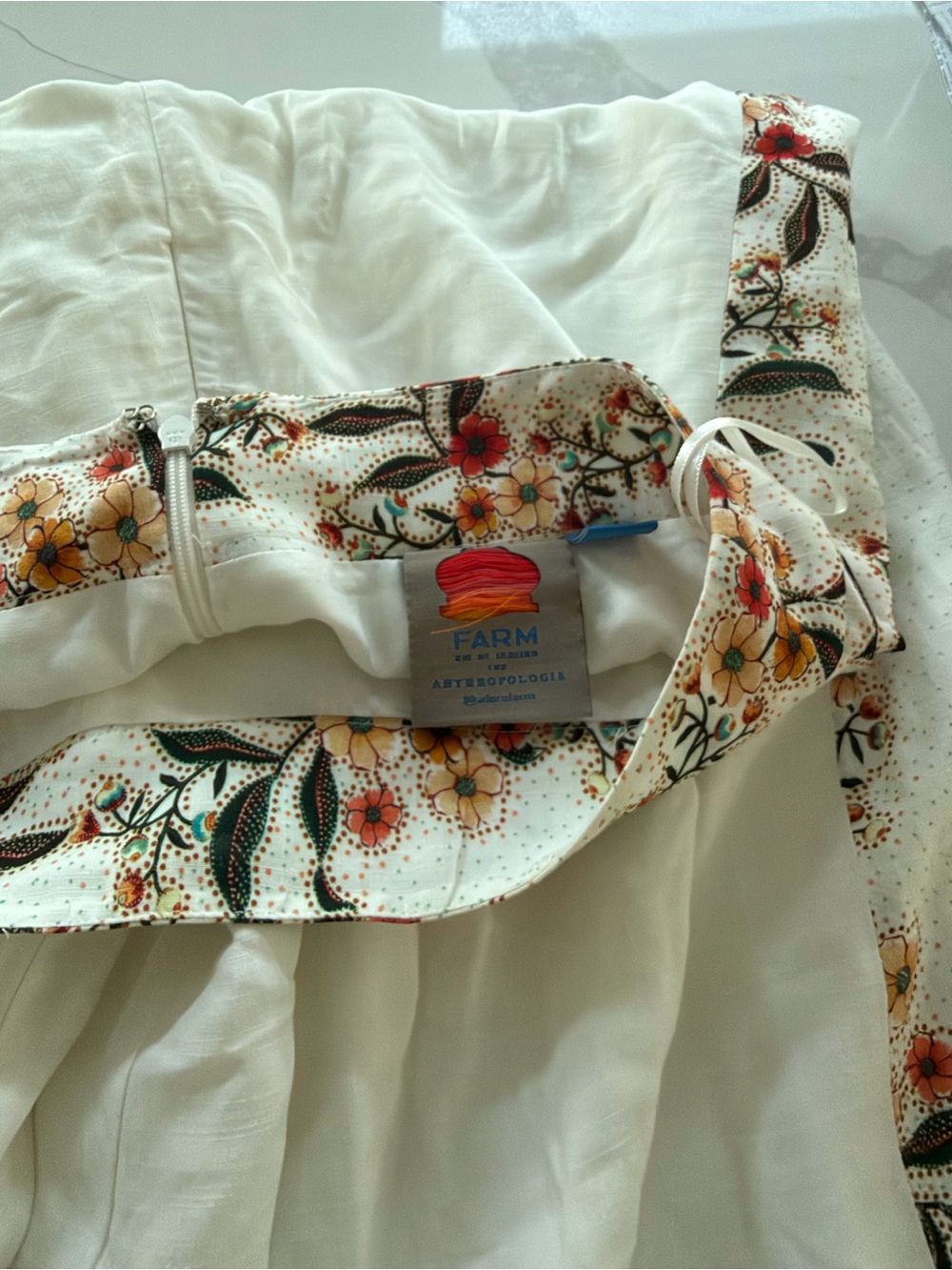 Farm Rio Anthropology Melilla Flare Trousers Floral Ivory Size S - Picture 4 of 4